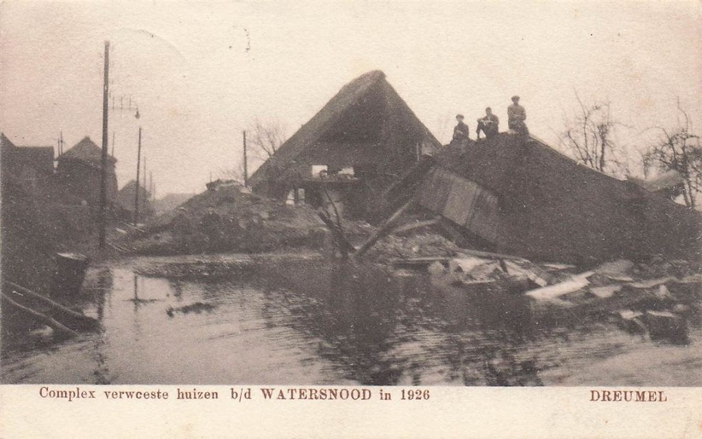 702-413-027 Dreumel Complex Verwoeste Huizen Watersnood In, Verzenden, Voor 1920, Gelderland