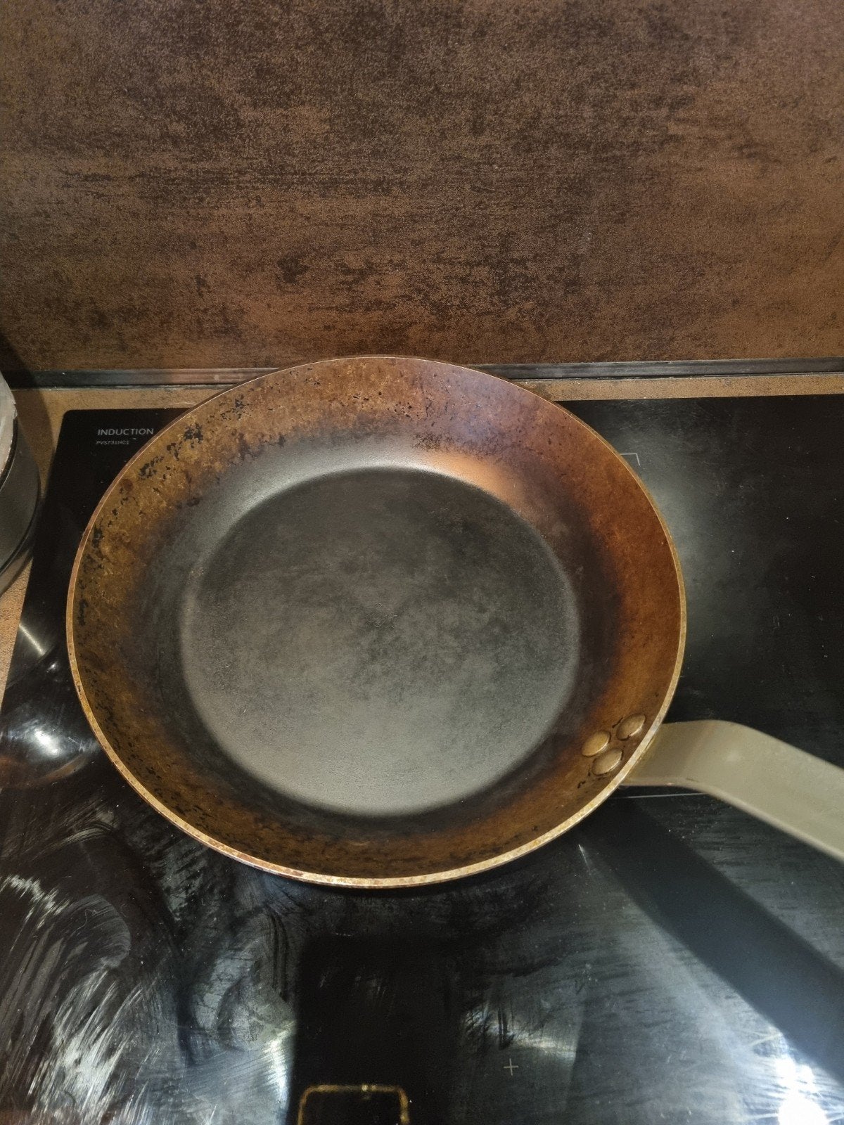 De Buyer Koekenpan - Stalen pan - 24 cm, Huis en Inrichting, Koekenpan, Gebruikt, Gietijzer, De Buyer