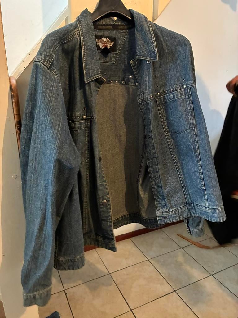 Harley davidson spijkerjas, Kleding | Heren, Ophalen of Verzenden, Zo goed als nieuw, Blauw