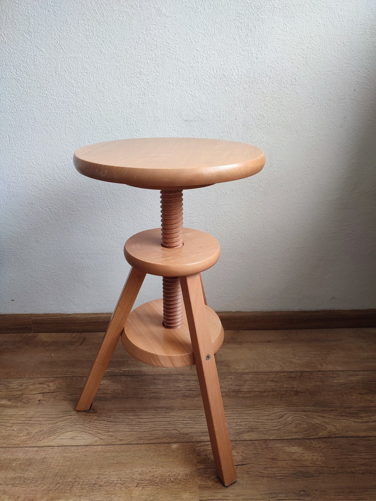 Vintage Draaikruk Kruk Pianokruk Krukje Hout Verstelbaar, Ophalen of Verzenden, In hoogte verstelbaar, Gebruikt, Hout