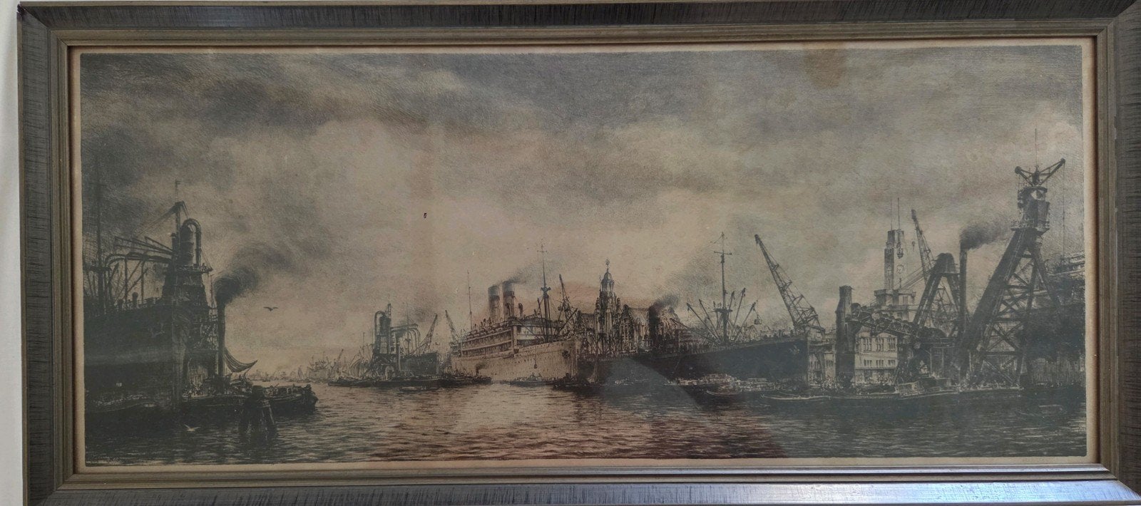 Albert Hemelman ets Amsterdam haven Lloyds, Ophalen of Verzenden, Landschap