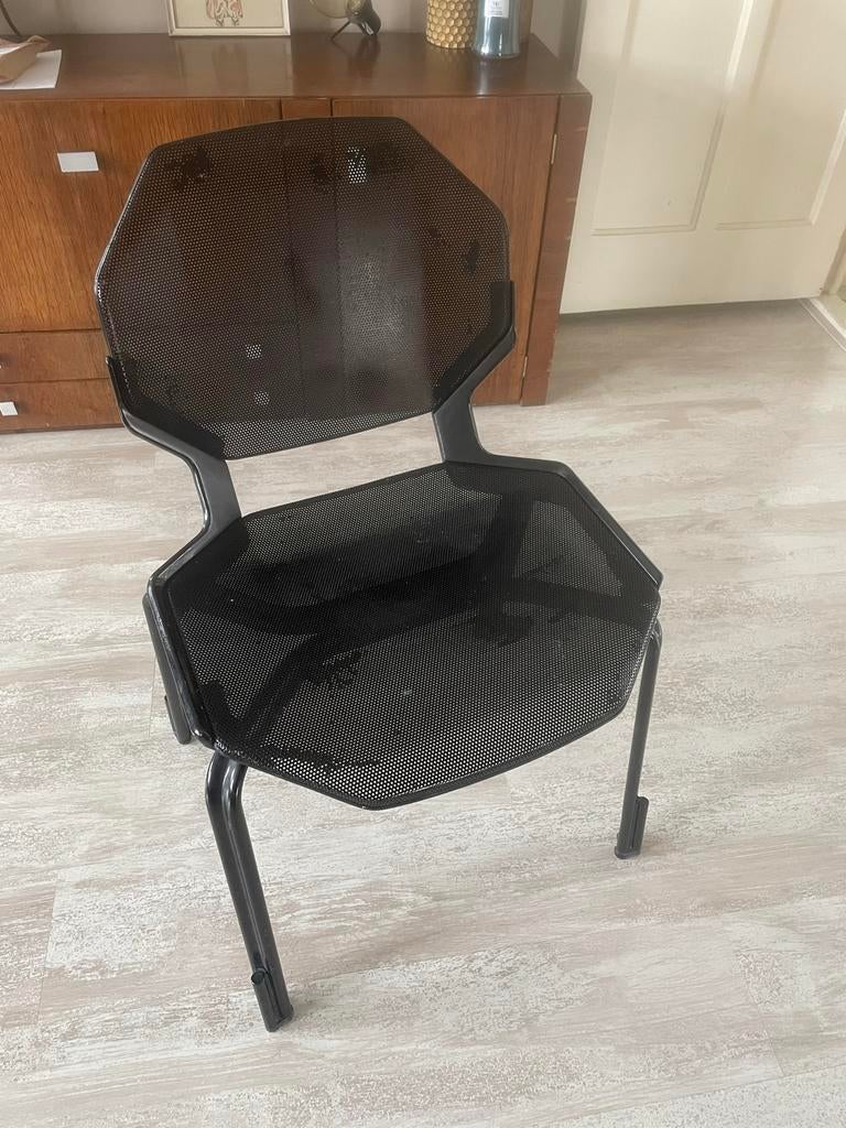 5 x jaren 80' designer stoelen Rio Froscher - Fröscher, Ophalen, Gebruikt, Zwart, Metaal