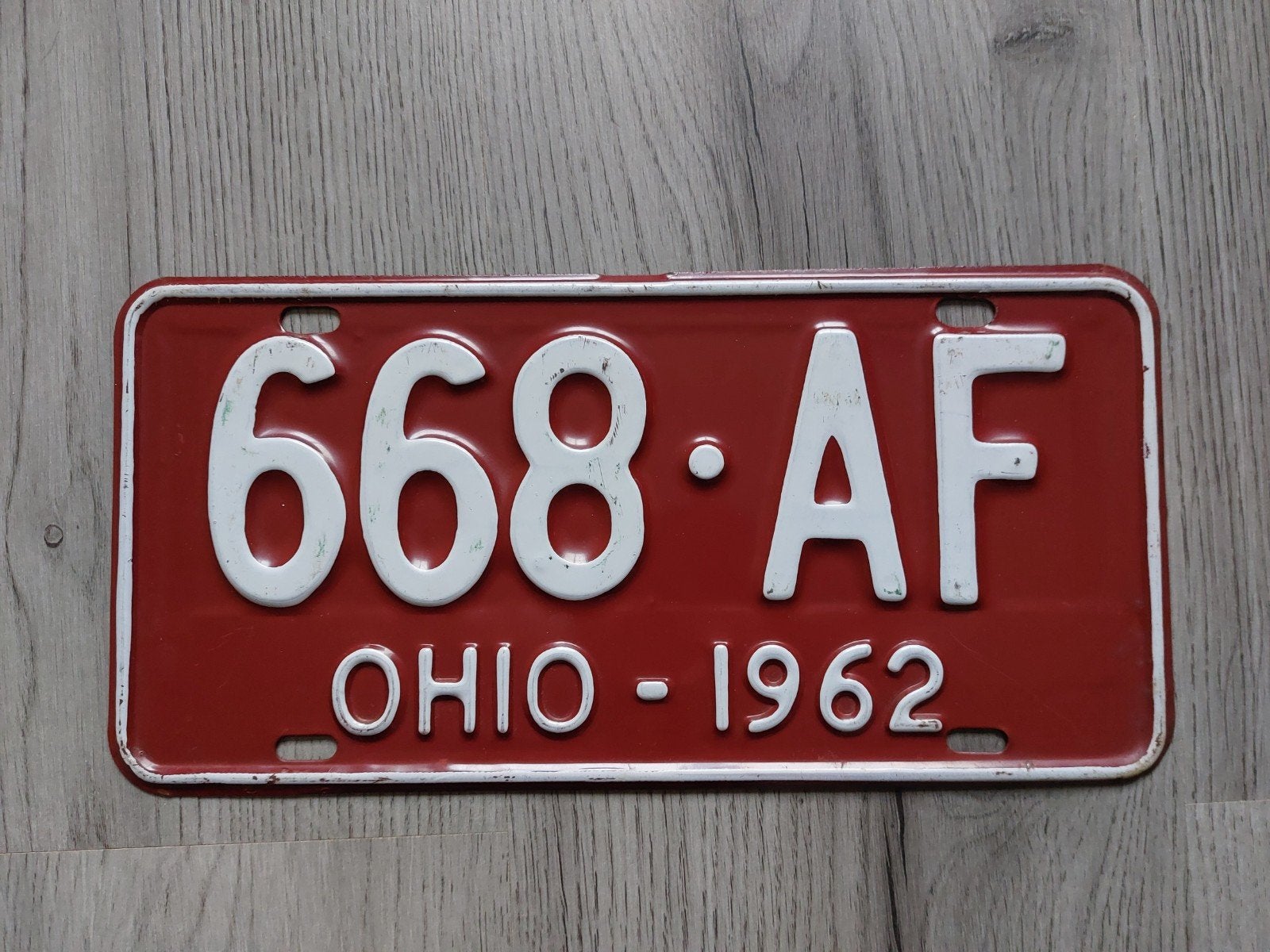 Kenteken 1962 Ohio USA Nummerplaat Nummerbord, Ophalen of Verzenden, Gebruikt