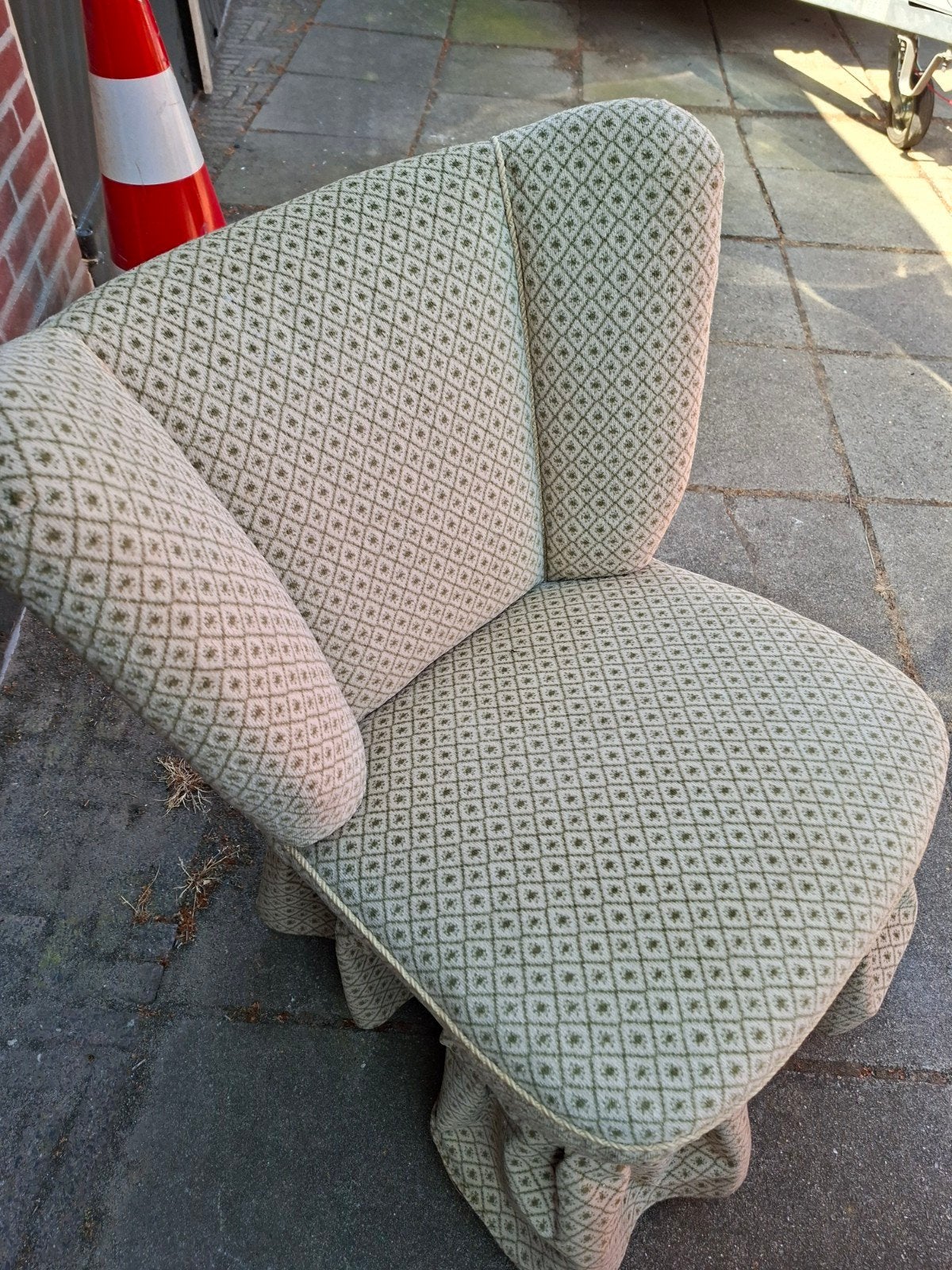 Set van 2 Vintage Fauteuils uit de Jaren '50 met Bijzettafel, Ophalen, Gebruikt