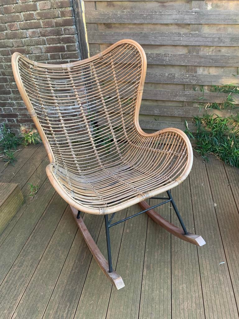 Rotan Schommelstoel - Comfortabel en Stijlvol, Tuin en Terras, Ophalen of Verzenden, Zo goed als nieuw