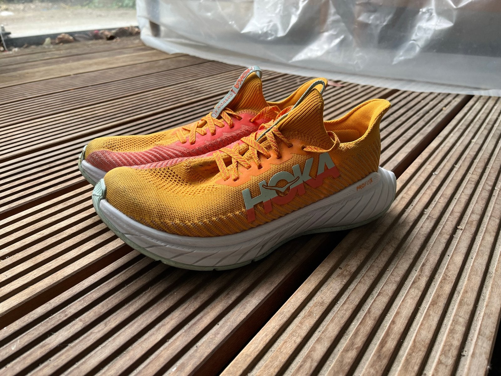 Hoka Carbon X3 Hardloopschoenen, Overige merken, Gebruikt, Hardloopschoenen, Ophalen of Verzenden