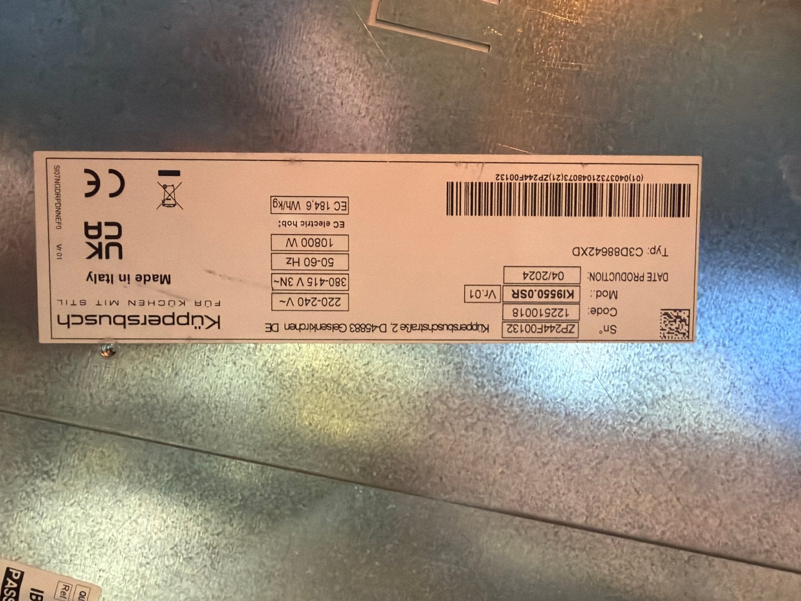 Küppersbusch KIB950.0SR Inductiekookplaat - 4 zones, Zo goed als nieuw, Inductie, Vrijstaand, 4 kookzones