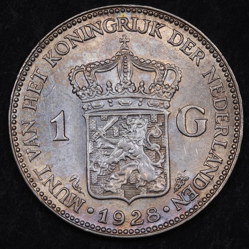 Gulden 1928. Pr. (P), 1 gulden, Zilver, Ophalen of Verzenden, Koningin Wilhelmina