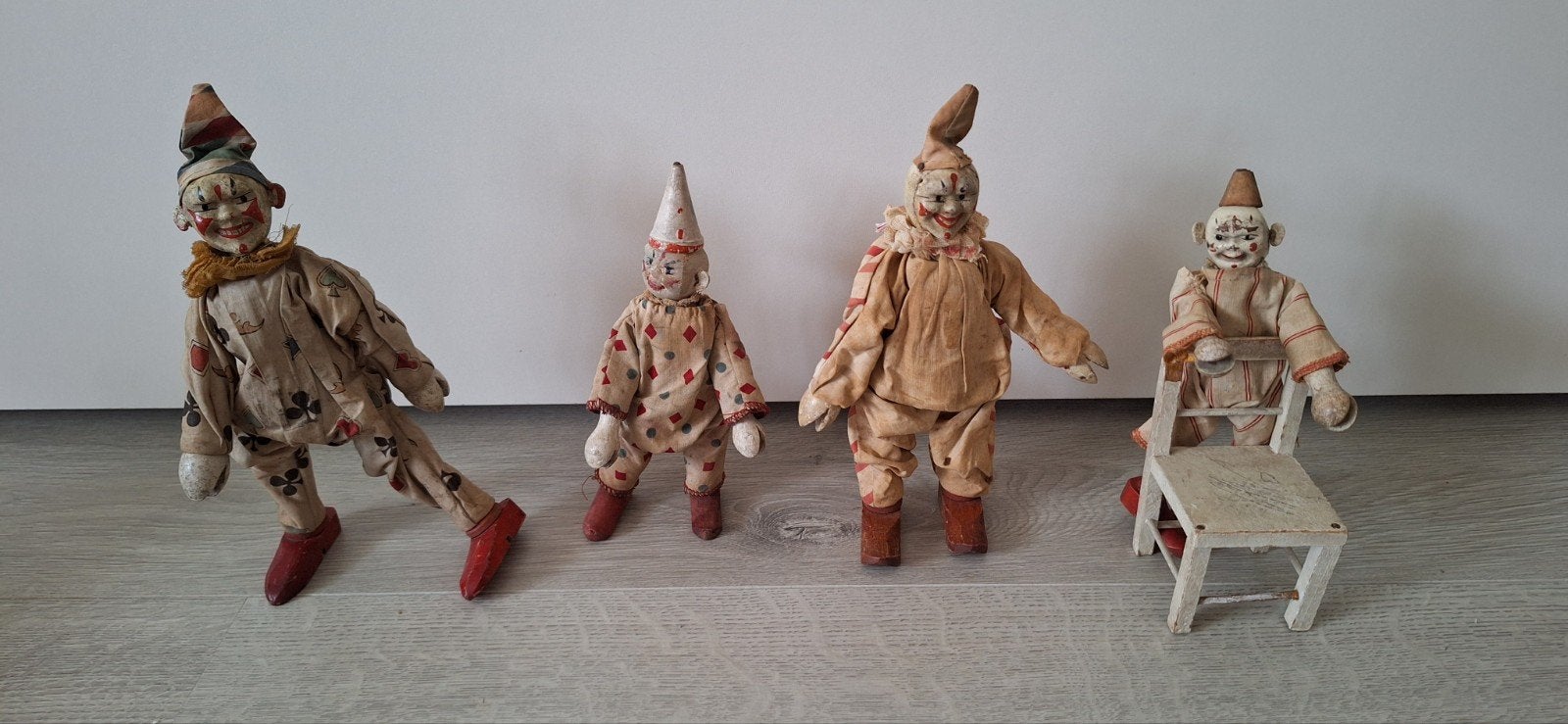 Vier Schoenhut Humpty Dumpty clowntjes, Antiek en Kunst, Ophalen of Verzenden