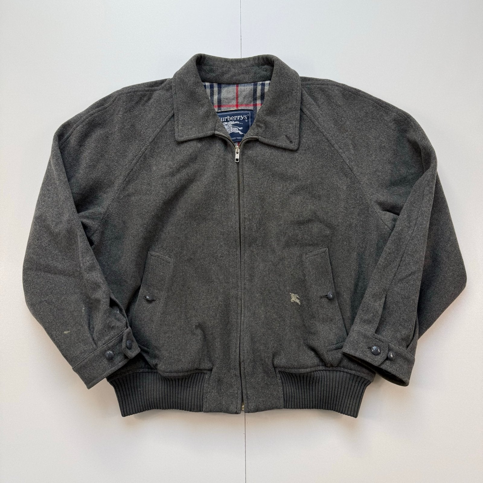 Burberrys Vintage Wollen Jas - Grijs, Kleding | Heren, Jassen | Zomer, Ophalen of Verzenden, Zo goed als nieuw, Maat 48/50 (M)