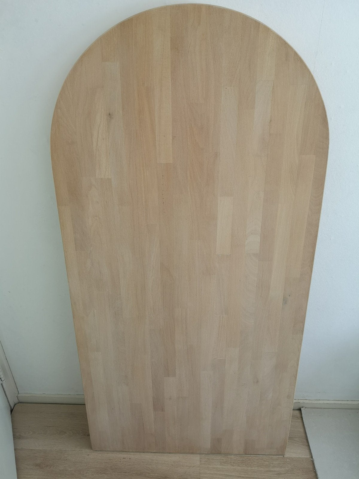 Halfrond blad van massief hout, Ophalen, Zo goed als nieuw, 100 tot 150 cm, 50 tot 100 cm