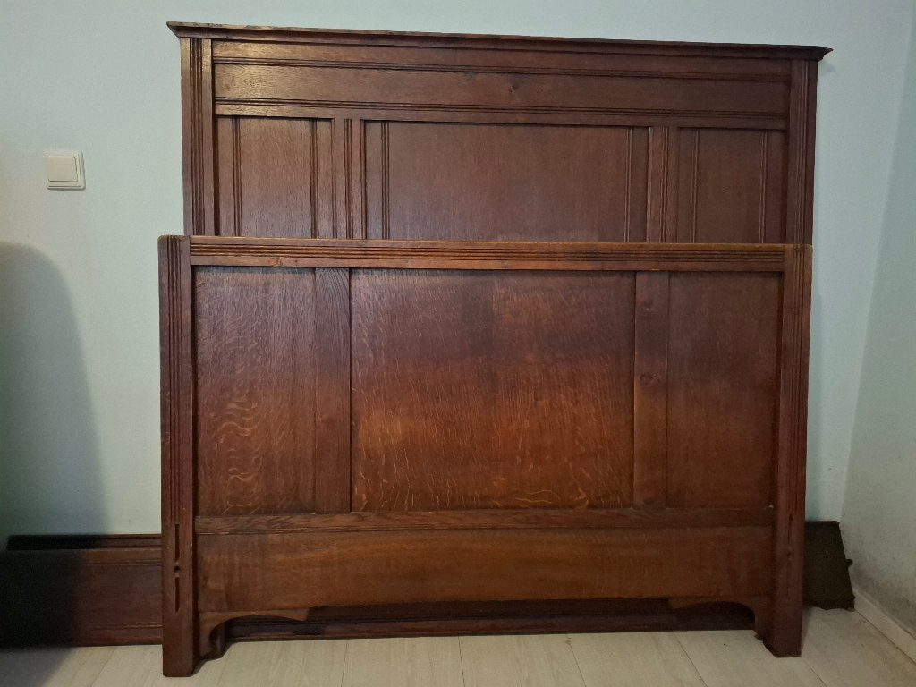 Bed, Gebruikt, 90 cm, Bruin, 190 cm of minder