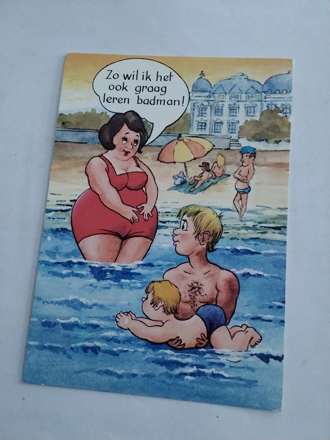 Vintage Ansichtkaart: Grappige Badman Cartoon, Ophalen of Verzenden, 1960 tot 1980, Gelopen, Zuid-Holland