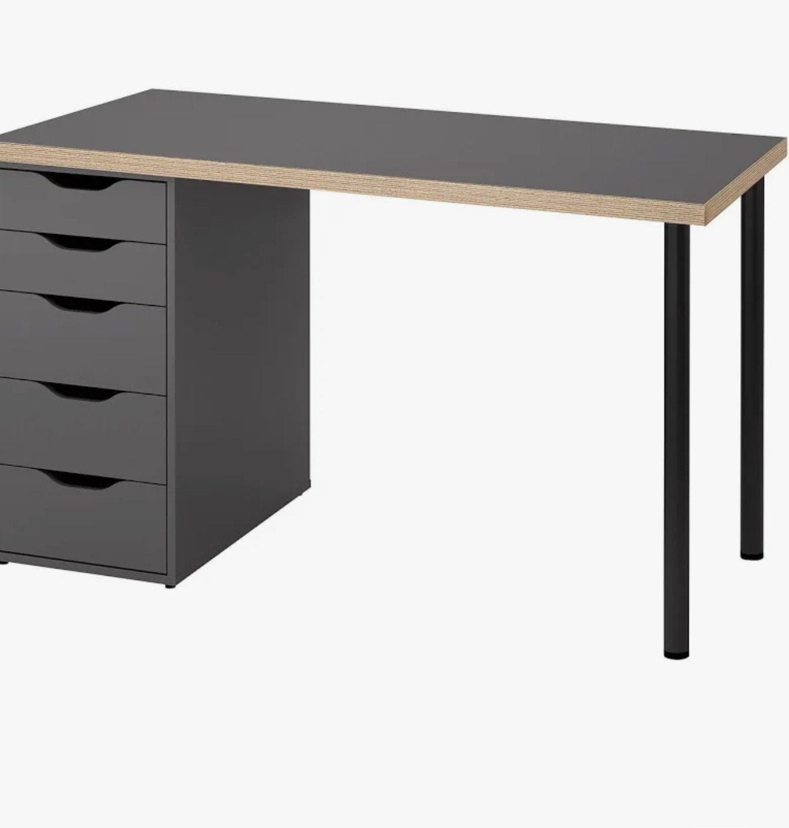Ikea lagkapten bureau, alex ladeblok en adils poten, 140x60, Ophalen, Zo goed als nieuw
