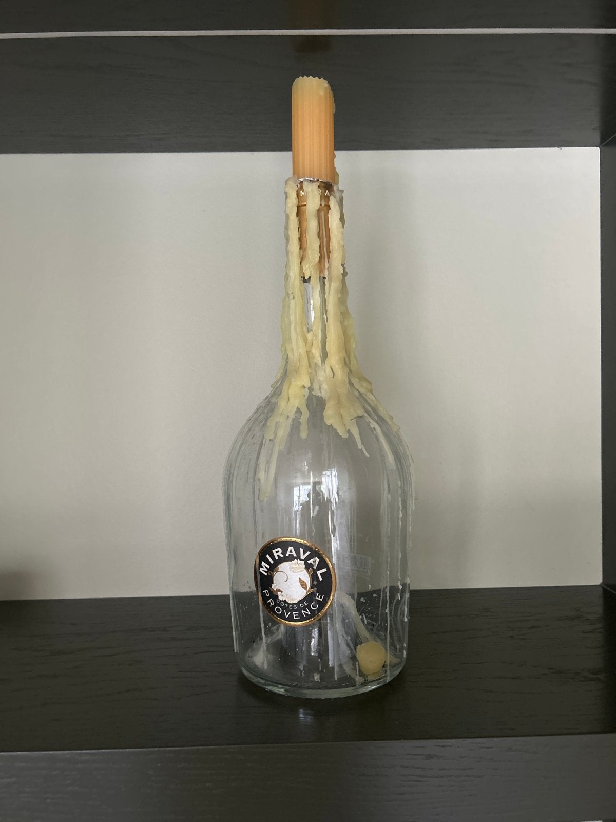 Unieke Kandelaar van Miraval Fles met Kaarsvet, Ophalen, Gebruikt, Meerkleurig, Overige merken