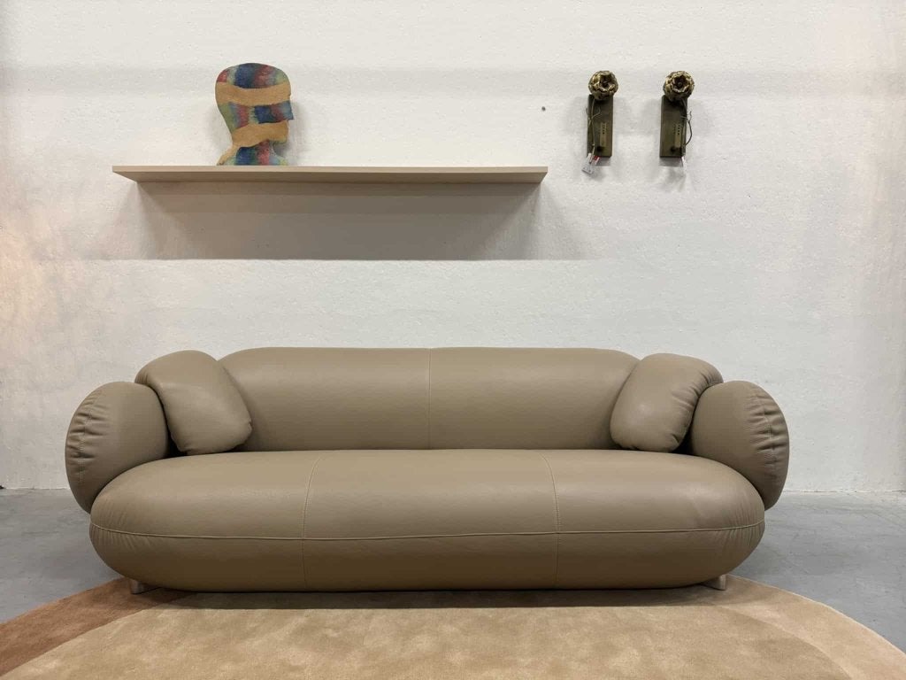 Nieuw Leolux Pulla 3,5 zits bank negev leer seco 270, 250 tot 300 cm, Leolux, Info@leolux.nl, 100 tot 125 cm