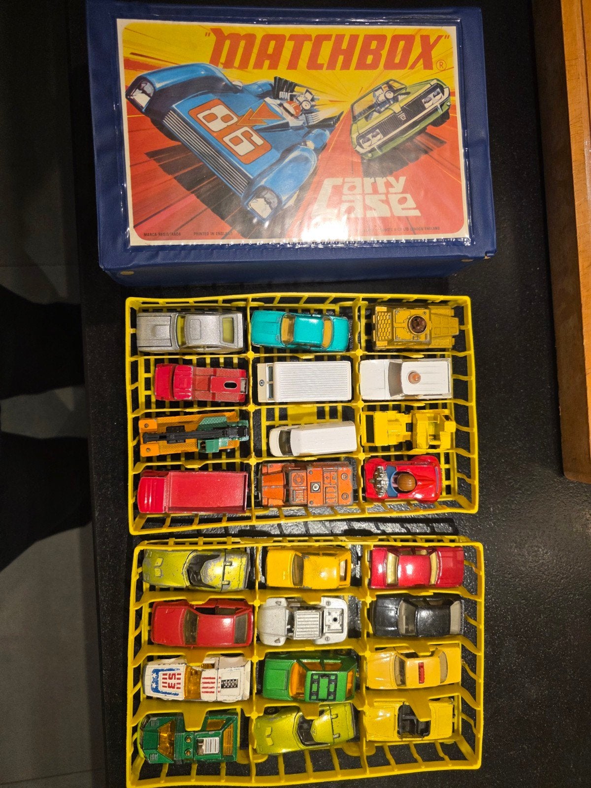 Matchbox Carry Case 1971 met matchbox speelgoedauto's., Ophalen of Verzenden, Gebruikt, Overige typen