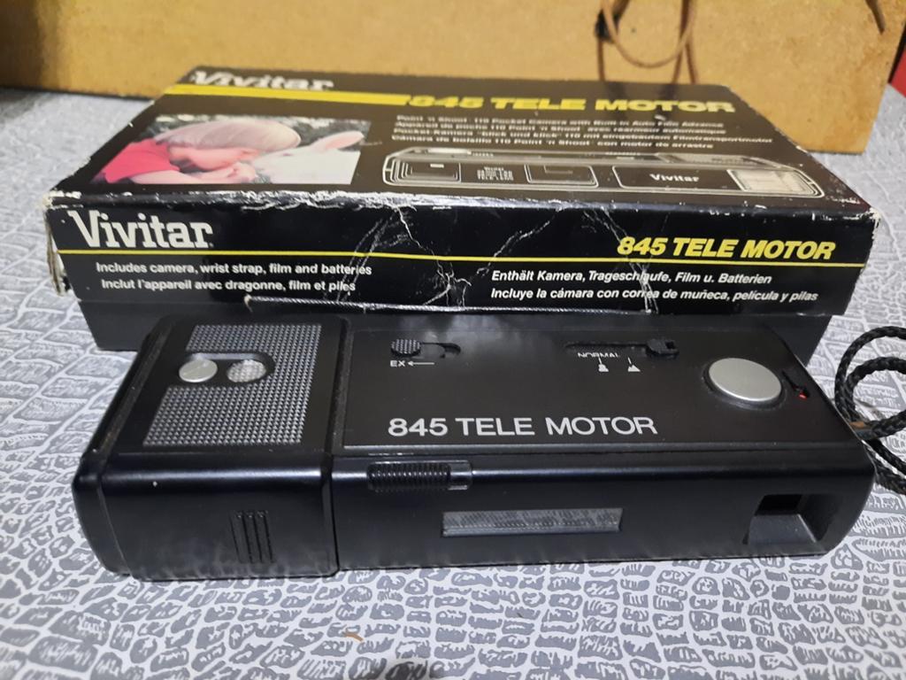 Vivitar 845 Tele Motor 110 Pocket Camera met doos, Ophalen of Verzenden, Gebruikt, Compact, Overige Merken
