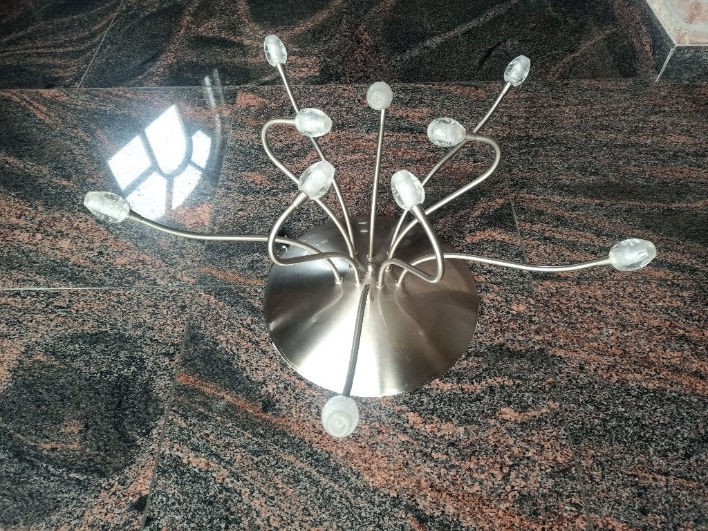 Hanglamp RVS, Huis en Inrichting, Lampen | Hanglampen, Ophalen, Zo goed als nieuw, Glas, Modern