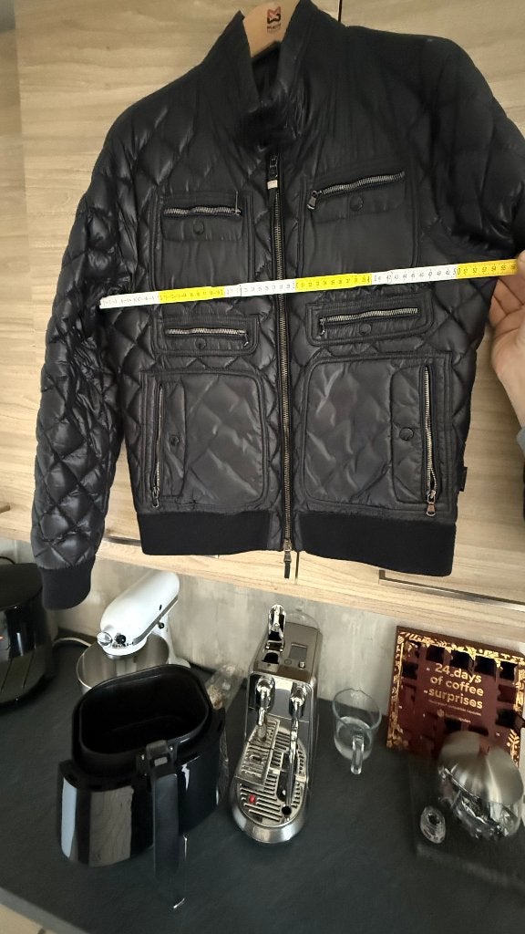 Vintage verzorgde Moncler dons jas maat nr5  = m./ l., Moncler, Maat 48/50 (M), Zwart, Ophalen of Verzenden