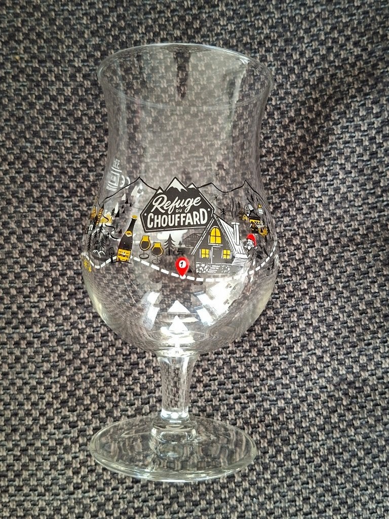 La Chouffe bier glas Refuge nr 1 M24, Ophalen of Verzenden, Zo goed als nieuw, Glas of Glazen, Overige merken