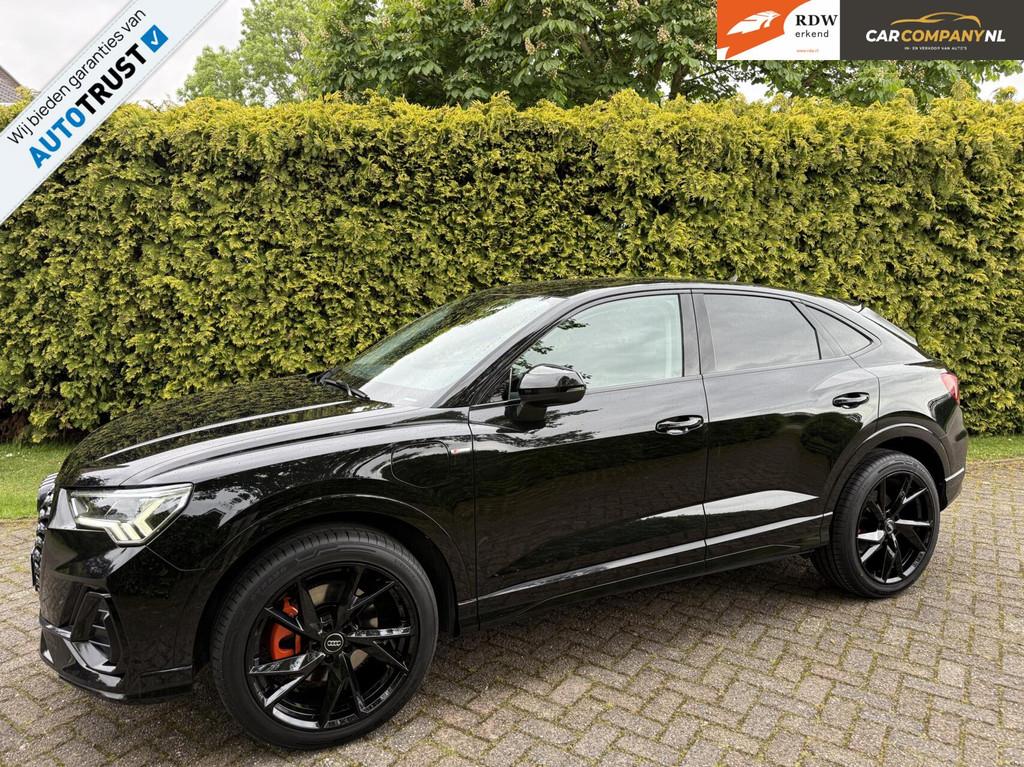 Audi Q3 Sportback|SLINE/Black edit.|Leder/alcan.| AppleCar, Auto's, Audi, Gebruikt, Zwart, Met garantie (alle), Zwart