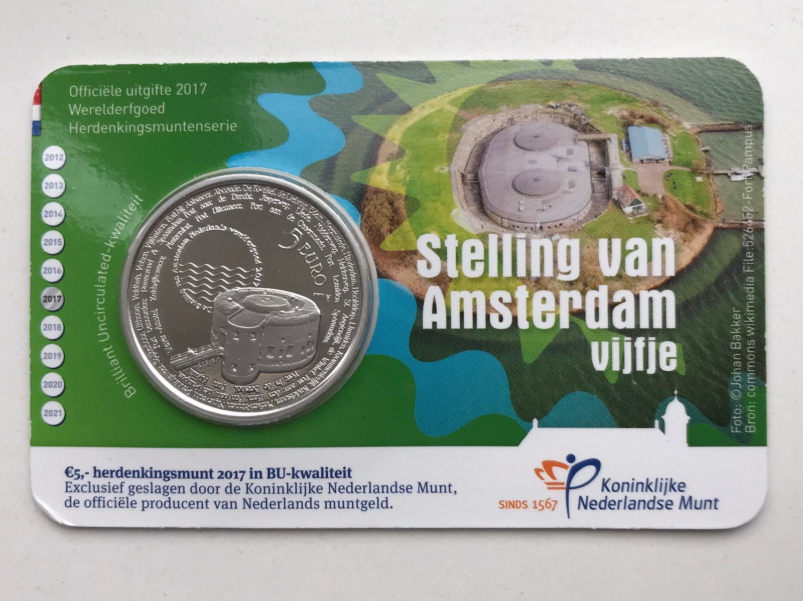 Coincard stelling van Amsterdam BU 2017, Ophalen of Verzenden, Koningin Beatrix, Euro's