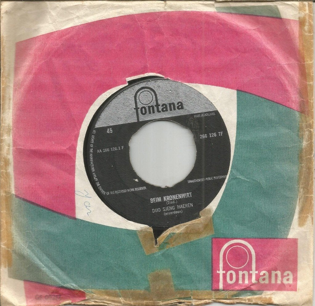 Duo Sjeng Haeren – Beim Kronenwirt (1960), Cd's en Dvd's, Gebruikt, 7 inch, Ophalen of Verzenden, Levenslied of Smartlap
