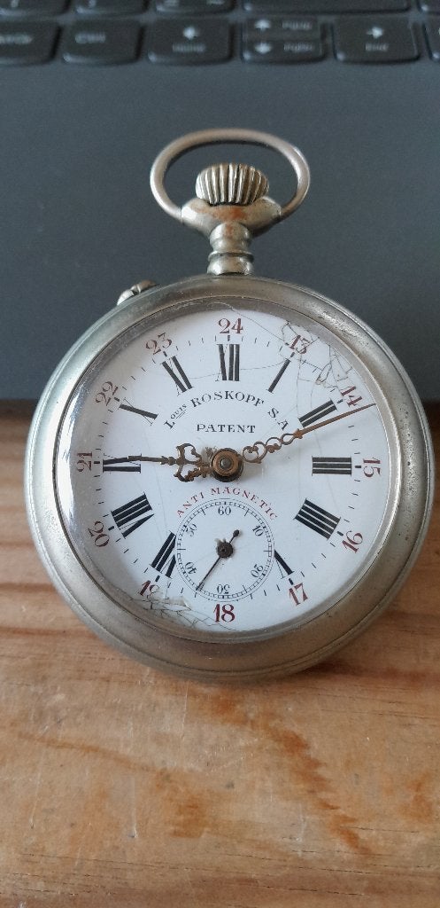 Werkend zakhorloge Louis Roskopf 53mm ,, Ophalen of Verzenden