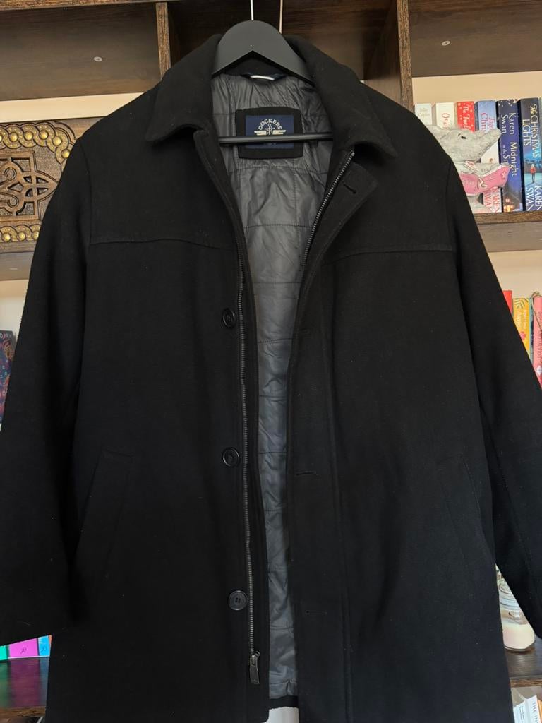Dockers black coat – size M, Ophalen of Verzenden, Zo goed als nieuw, Zwart