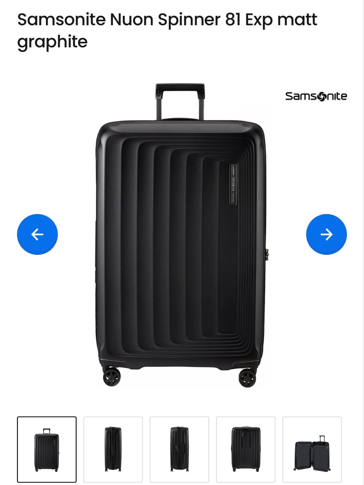 GEZOCHT!!!!!Samsonite Nuon XL Spinner 81 cm koffer, Sieraden, Tassen en Uiterlijk, Koffers, Ophalen, Hard kunststof, 45 tot 55 cm