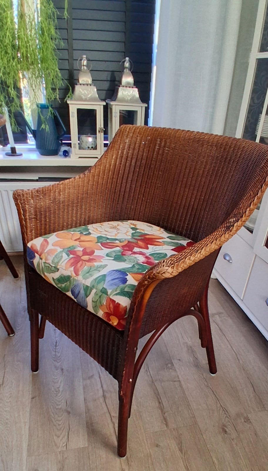 4 x Lloyd Loom stoel van Spalding -  eetkamer stoelen, Ophalen, Gebruikt, Bruin, Riet of Rotan