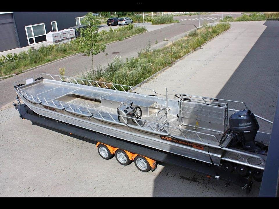Aluminium Platbodem Werkboot Eventboot, Ophalen, 9 m, 70 pk, 2 m