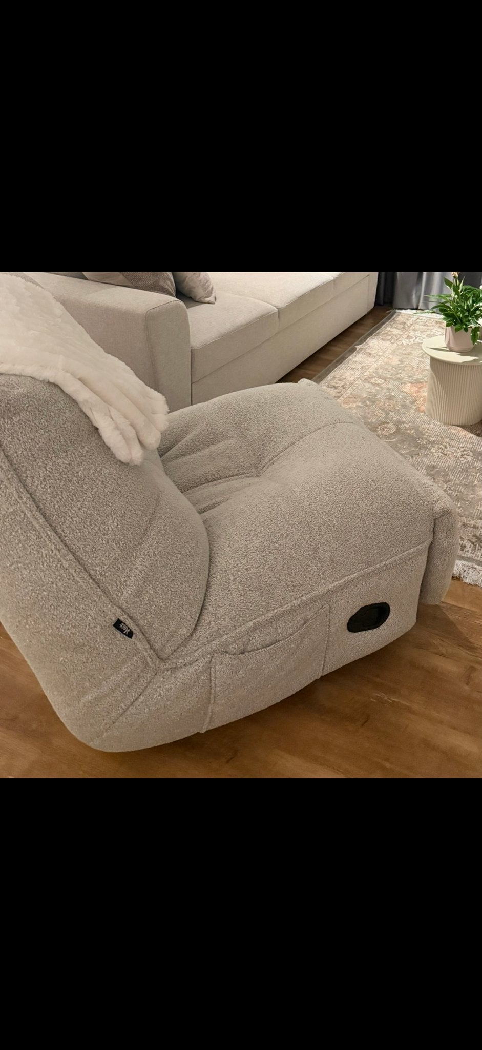 Comfortabele grijze relaxfauteuil van HACO met draaifunctie, Huis en Inrichting, Stoelen, Ophalen, Zo goed als nieuw, Eén, Stof