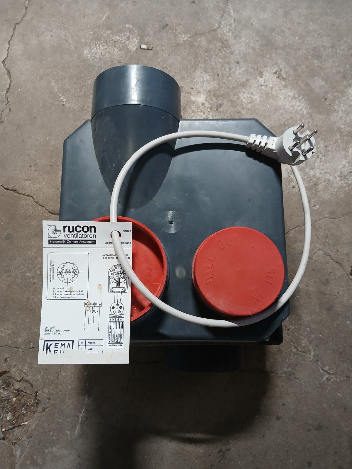 rucon afzuiging ventilatie, Ophalen, Afzuiger