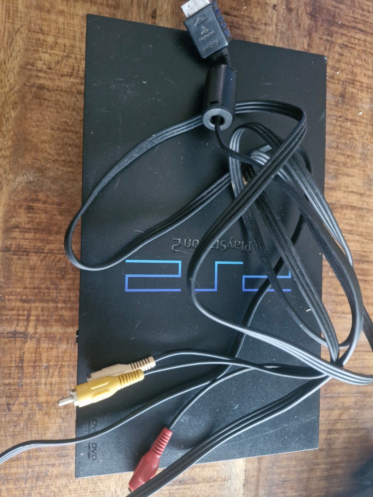 Sony PlayStation 2 Slim - Zwart met kabels, Gebruikt, Zwart, Ophalen of Verzenden, Zonder controller