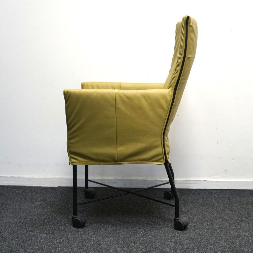 Montis Chaplin Design Stoel | Lime groen Leer | Verrijdbaar, Gebruikt, Twee, Overige kleuren, -