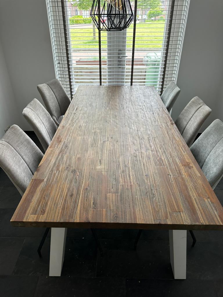 Bommel eettafel 220x99,5, Ophalen, 200 cm of meer, 50 tot 100 cm, Zo goed als nieuw