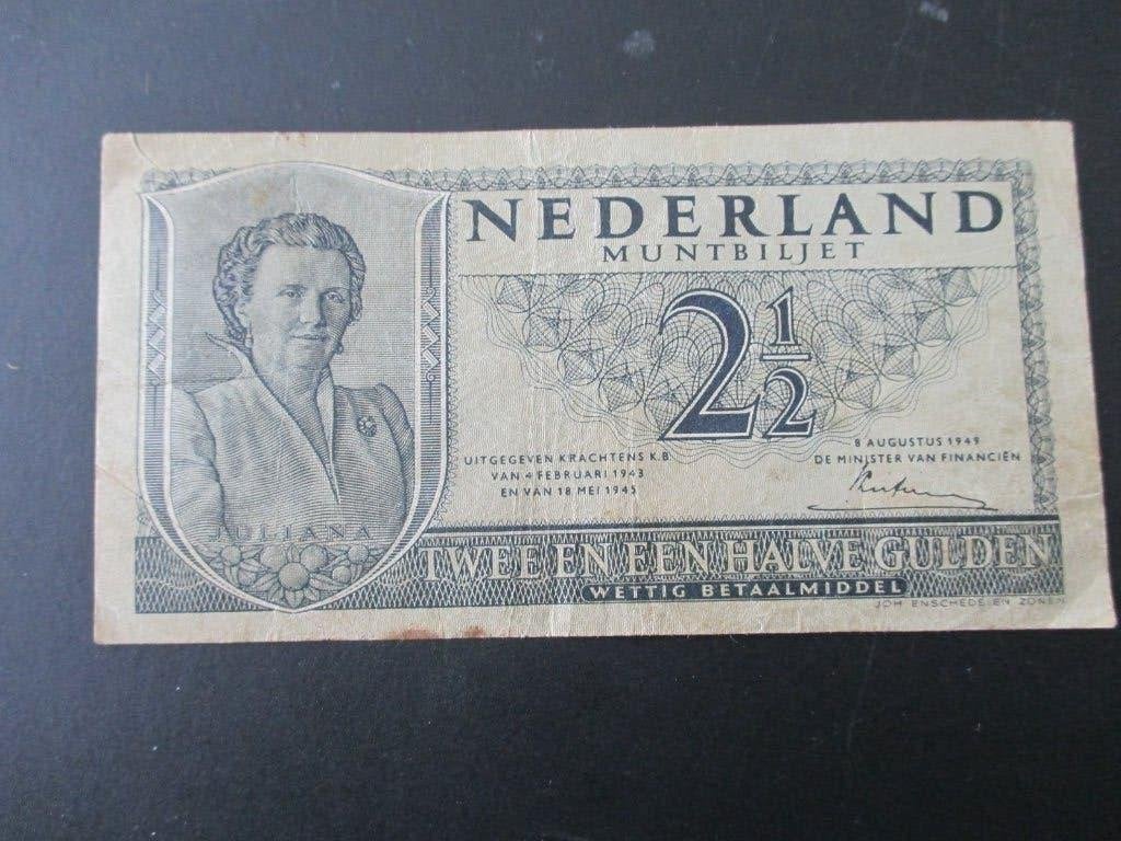 Bankbiljet 2 1/2 gulden 1949, Postzegels en Munten, Bankbiljetten | Nederland, Ophalen of Verzenden, 2½ gulden, Los biljet