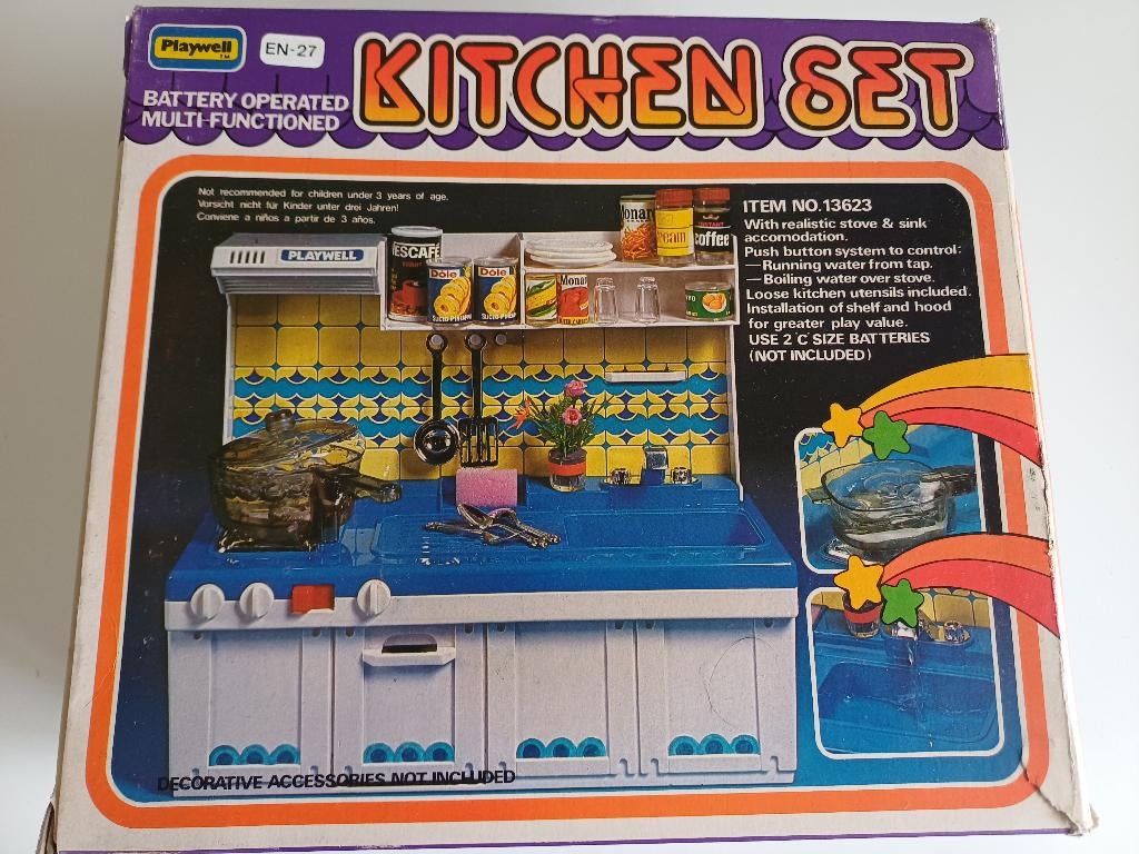 Vintage Playwell keuken nieuwe in doosje, Antiek en Kunst, Antiek | Speelgoed, Ophalen of Verzenden