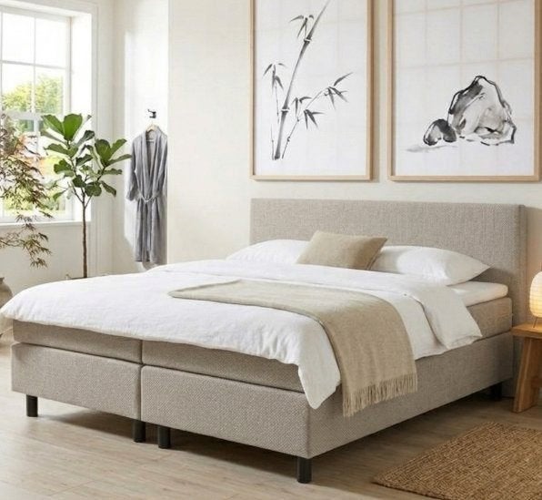 Hoofdbord voor boxspring 140 cm, Hugo Beige 22 – nieuw, Ophalen, Beige, 140 cm, Modern