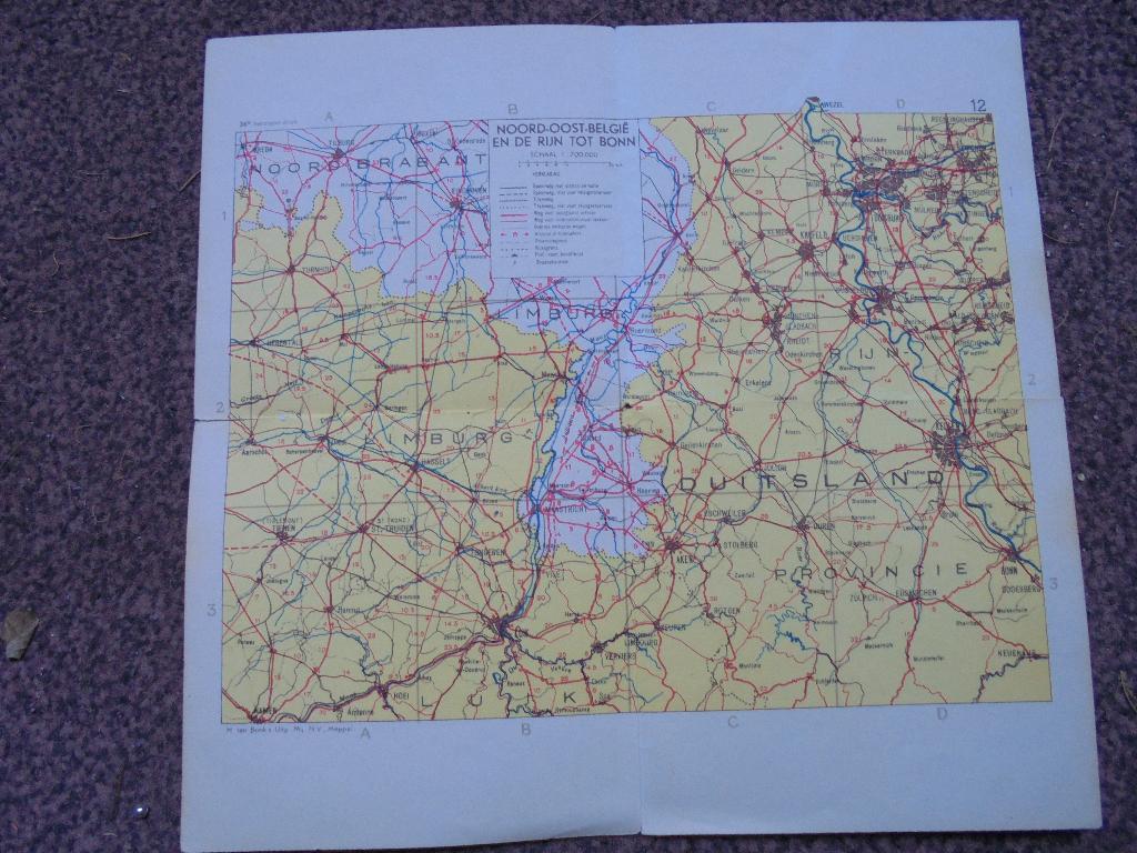 Vooroorlogse landkaart Noordoost België LBij3-37), Ophalen, 1800 tot 2000, Nederland, Landkaart
