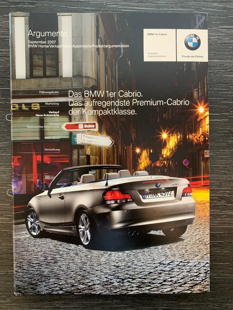 Argumente Product Selling Points BMW 1 cabrio E88 2007 nieuw, Nieuw, Ophalen of Verzenden, BMW, BMW