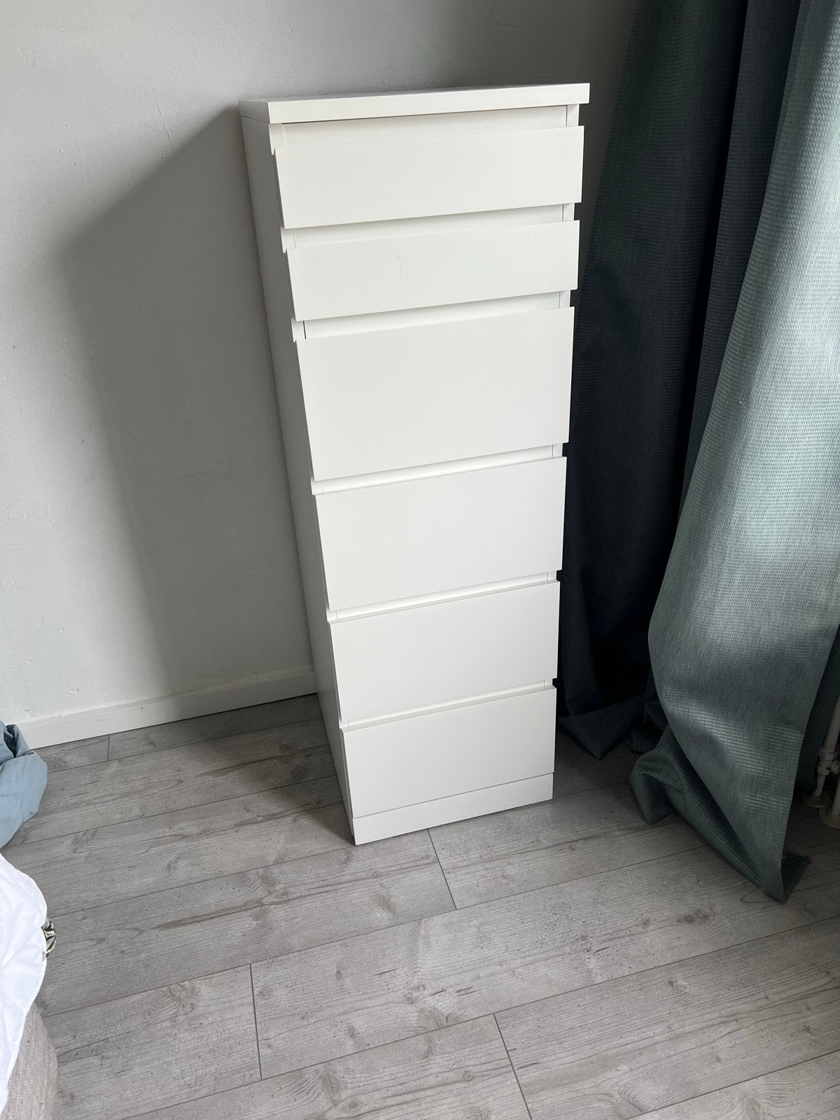 IKEA MALM Ladekast wit met spiegel - 6 lades, Ophalen, Minder dan 50 cm, Gebruikt, 5 laden of meer