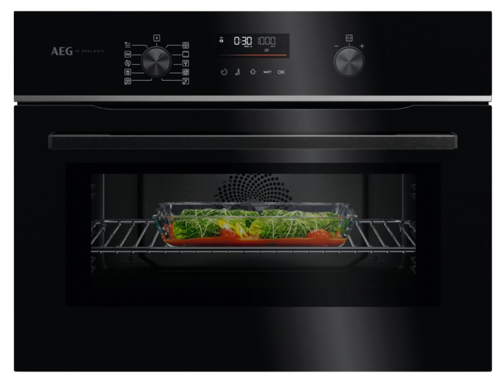 AEG CombiQuick inbouw ovenmagnetron zwart (TK6NK50FB), Ophalen, 45 tot 50 cm, AEG, Inbouw