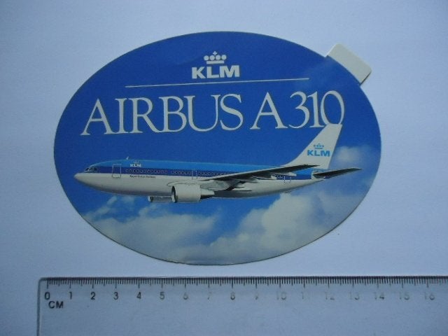 sticker oud KLM AIRBUS A310 vliegtuig a-310 luchtvaart retro, Verzenden, Zo goed als nieuw, Bedrijf of Vereniging