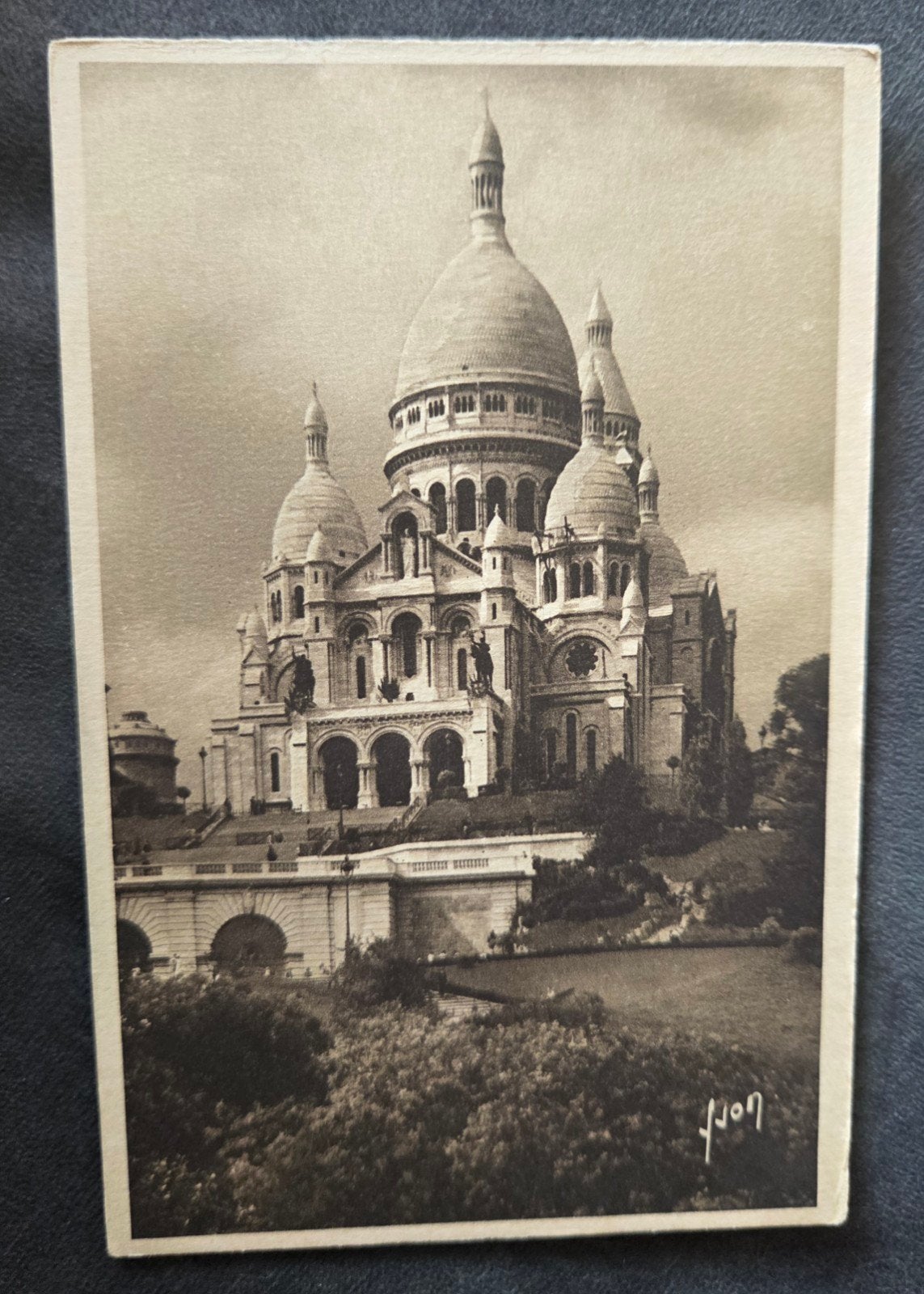 Vintage Ansichtkaart Sacré-Cœur, Parijs - Zwart-wit, Verzamelen, Verzenden, Voor 1920, Ongelopen, Frankrijk
