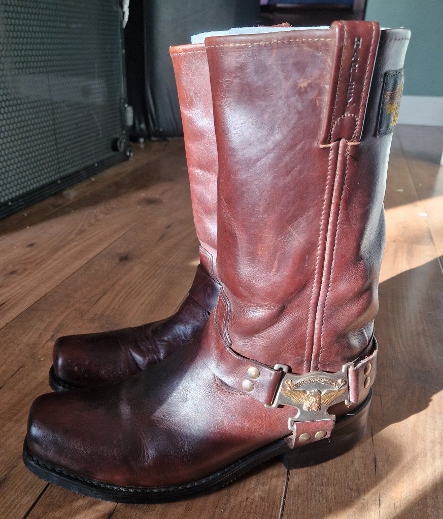 Vintage Harley-Davidson heren motorlaarzen –  echt leer, Ophalen of Verzenden, Tweedehands, Heren, Laarzen