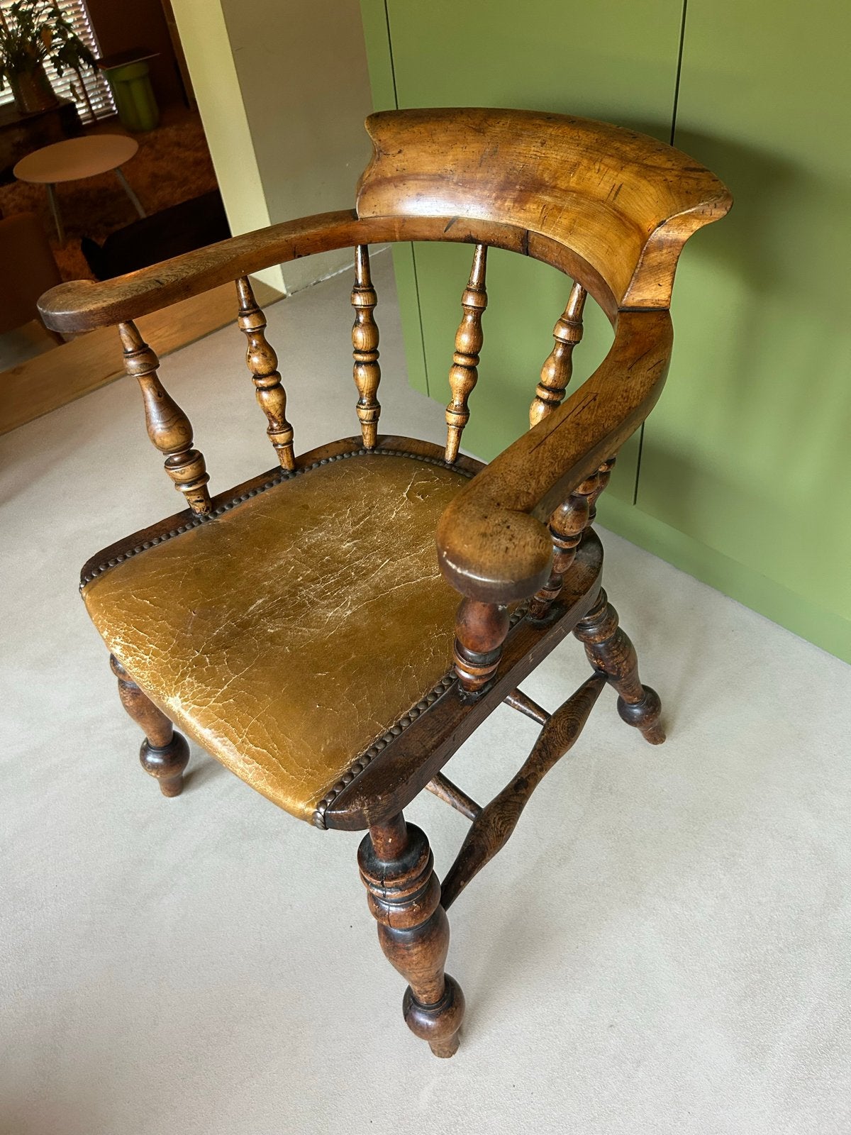 Antieke Victoriaanse Captain’s Chair / Smoker’s Bow stoel, Ophalen