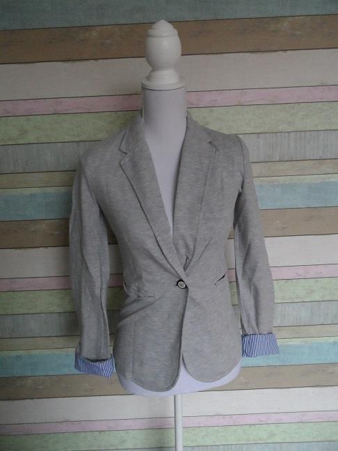 (JAS02) Grijs colbertjasje schoudervullingen, Atmosphere, 34, Kleding | Dames, Atmosphere, Ophalen of Verzenden, Zo goed als nieuw